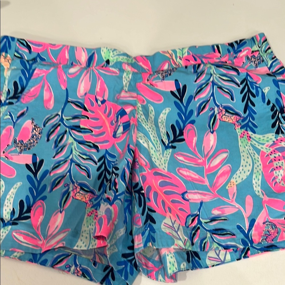 Lilly Pulitzer Blue and Pink High Waist Shorts